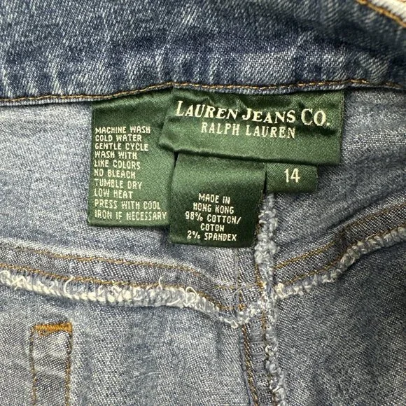 Vintage Lauren Jeans Co Ralph Lauren 14 Stretch Blue Denim Y2K Hong Kong - Picture 7 of 11